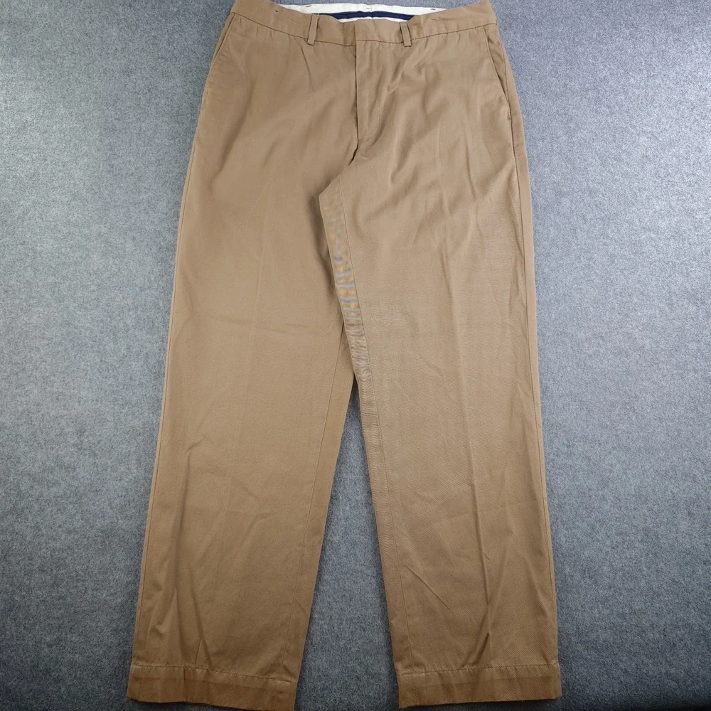 Polo Ralph Lauren Pants Mens 34x30 Khaki Chino Side Adjuster Flat Front Cotton